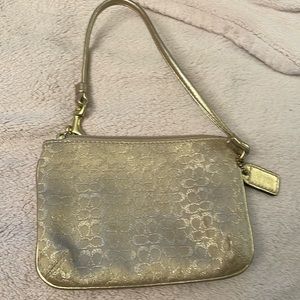 Vintage Coach little handbag wallet wrislet gold perfect phone cash vacation y2k
